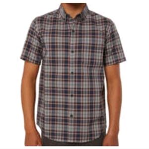 O'Neill Men's Timebomb Brown Black Plaid Button Down Casual Shirt Medium
